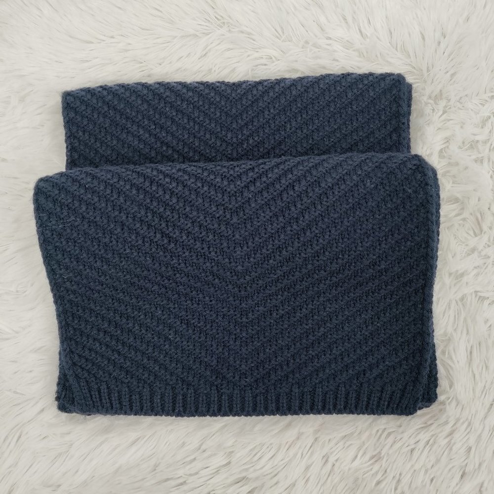 Wilsons Leather Knitted Cable Long Ribbed Winter Scarf Wraps One Size Women Blue